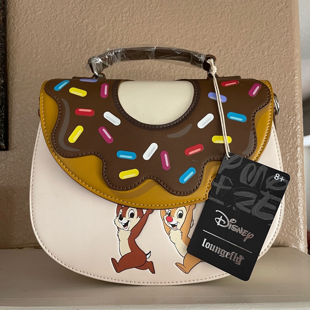 Disney Loungefly CHIP & Dale DONUT SNATCHERS Sweet Treats Crossbody So Cute! NWT